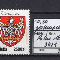 Polen 1992 Freimarken: Geschichte des polnischen Staatswappens MiNr. 3421 gestempelt