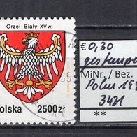Polen 1992 Freimarken: Geschichte des polnischen Staatswappens MiNr. 3421 gestempelt1