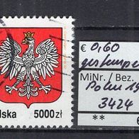 Polen 1992 Freimarken: Geschichte des polnischen Staatswappens MiNr. 3424 gestempelt2