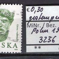 Polen 1989 Freimarke: Köpfe aus der Wawel-Burg, Krakau MiNr. 3236 gestempelt