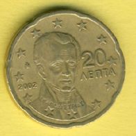 Griechenland 20 Cent 2002 mit Buchstabe E