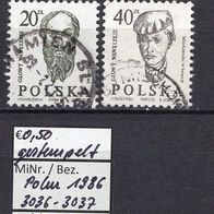 Polen 1986 Freimarken: Köpfe aus der Wawel-Burg, Krakau MiNr. 3036 - 3037 gestempelt1