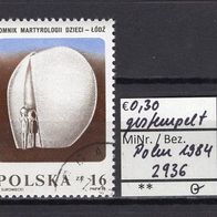 Polen 1984 Martyrium der polnischen Nation im 2. Weltkrieg MiNr. 2936 gestempelt