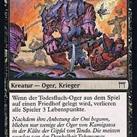 4x "Todesfluch-Oger" Common aus "Meister von Kamigawa", Erhaltung siehe Text