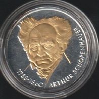 1988 BRD Arthur Schopenhauer 10 DM mit Goldapplikation