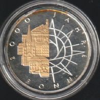 1989 BRD 2000 Jahre Bonn 10 DM mit Goldapplikation