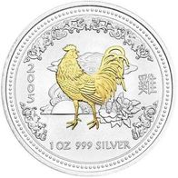 Australien Vergoldet 1 Dollar 2005 Chin. Jahr des "HAHN Rooster", Lunar-Serie I