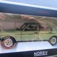 Mercedes Benz W 123 200 mit AMG Bodykit silbergrün 1:18 Norev *