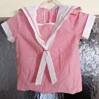 Rosarot gestreifte Bluse - Matrose - Gr. 92 - Vintage - aus den 80igern