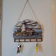 Schlüsselbrett Holz Leuchtturm Meerhaus