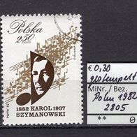 Polen 1982 100. Geburtstag von Karol Szymanowski MiNr. 2805 gestempelt