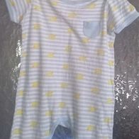 Gestreifter Einteiler - Strampler - Schlafanzug - Gr. 74/80 - Alana