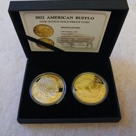 American Buffalo 2022-Goldmünze 999-2er Set- Fullset (ohne Rechnung)- SIEHE Beschreib