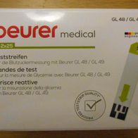 Beurer GL48 / GL49 Blutzucker - 50 Teststreifen - NEU & OVP