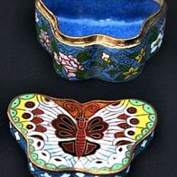 Cloisonné kleine Dose mit Deckel in Schmetterlingsform