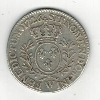 Frankreich 1/5 Ecu (24 Sols) 1726 W (Lille) "König LUDWIG XV. (1715-1774)