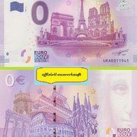 0 Euro Schein Paris UEAE 2018-4 offiziell ausverkauft Nr 13551