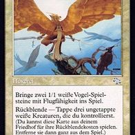 4x "Kampfkreischen", Uncommon aus "Abrechnung", Erhaltung siehe Text