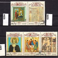 L428 Sowjetunion MiNr. 6204 - 6208 Mittelalterliche Kunst - o gestempelt