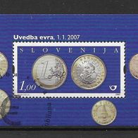 001) Slowenien 2007 Münzen Block 31 gestempelt