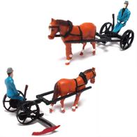 Pferdefuhrwerk, Mähmaschine / Balkenmäher, Kutscher, Kleinserie, Davo DT22, Spur TT