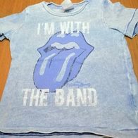 Blaues Shirt mit Aufdruck - Gr. 68 - H&M