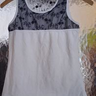 Schwarz weißes Top - Gr. 152 - LoFff