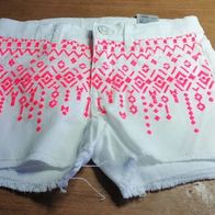 Weiße Shorts mit Muster - Jeansshorts - Gr. 110 - H&M