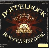 Bieretikett "Doppelbock Hopfensinfonie" Rhönbrauerei Dittmar Kaltennordheim