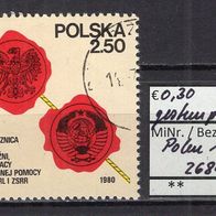 Polen 1980 35 Jahre Vertrag über Freundschaft MiNr. 2681 gestempelt