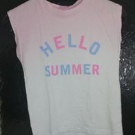 Shirt weiß rosa - alive - Gr. 134/140