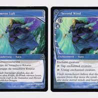 2x "Zweite Luft", Uncommon aus "Blick in die Zukunft", D/E, sehr wenig gespielt