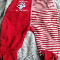 Strampler rot mit Aufdruck - Gr. 62