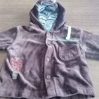 Braune Jacke mit Kapuze - Sweatjacke - Gr. 56