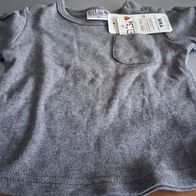 Graues Shirt - Gr. 62 - Ellie - neu