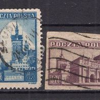 Polen 1945 Freimarken: Ansichten von Danzig MiNr. 410 - 412 B gestempelt