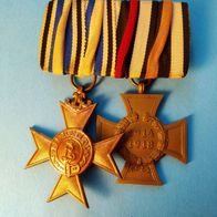2er Ordensspange MVK 3 Kl., Ehren Kreuz f. Nichtkämpfer
