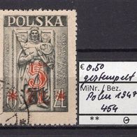 Polen 1947 Freimarke mit Aufdruck MiNr- 454 gestempelt