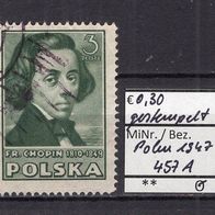 Polen 1947 Freimarken: Polnische Kultur MiNr. 457 A gestempelt -1