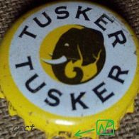Tusker NP-Randzeichen auf 6 Uhr Bier Kronkorken Kronenkorken KENYA Afrika mit Elefant