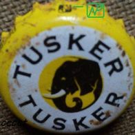 Tusker NP-Randzeichen auf 12 Uhr Bier Brauerei Kronkorken Kenia KENYA Afrika, Elefant