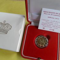 Monaco 2013 2 Euro PP 20 Jahre UNO imEtui Zertif Umkart