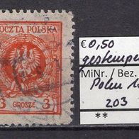 Polen 1924 Freimarken: Adler im Lorbeerkranz MiNr. 203 gestempelt
