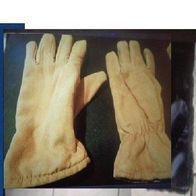 Handschuhe beige Velours, gefüttert Gr. 7 bis 7,5