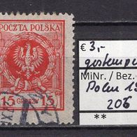 Polen 1924 Freimarken: Adler im Lorbeerkranz MiNr. 206 gestempelt -4