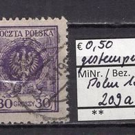Polen 1924 Freimarken: Adler im Lorbeerkranz MiNr. 209 a gestempelt