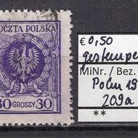 Polen 1924 Freimarken: Adler im Lorbeerkranz MiNr. 209 a gestempelt -3