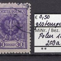 Polen 1924 Freimarken: Adler im Lorbeerkranz MiNr. 209 a gestempelt -4