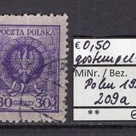 Polen 1924 Freimarken: Adler im Lorbeerkranz MiNr. 209 a gestempelt -5