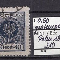Polen 1924 Freimarken: Adler im Lorbeerkranz MiNr. 210 gestempelt -1